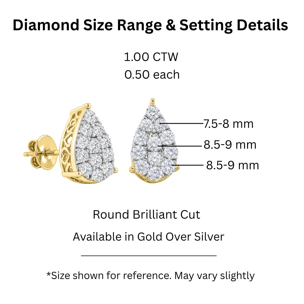 1 ct. T.W. Lab-Grown Diamond Round Stud Earrings in Sterling Silver or 14K Gold over Silver