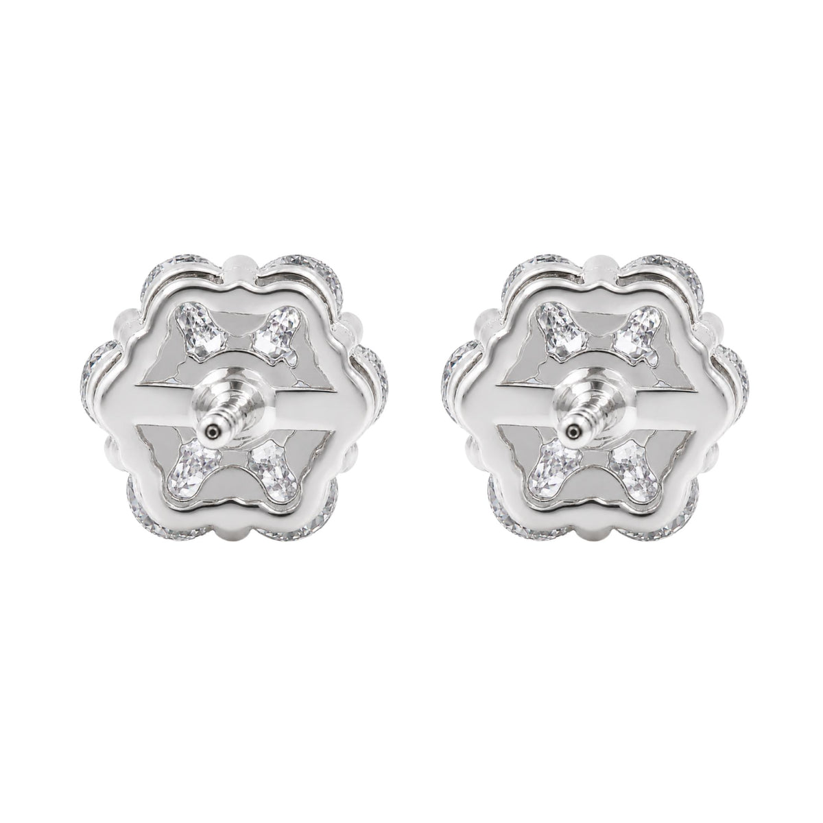 1 ct. T.W. Lab-Grown Diamond Round Cluster Earrings in Sterling Silver