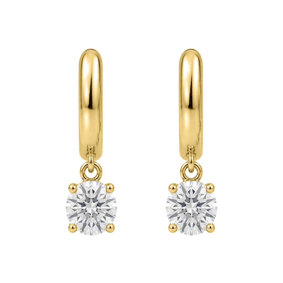 Lab-Grown Diamond Round Hoop Earrings in 14K White Gold or 14K Yellow Gold