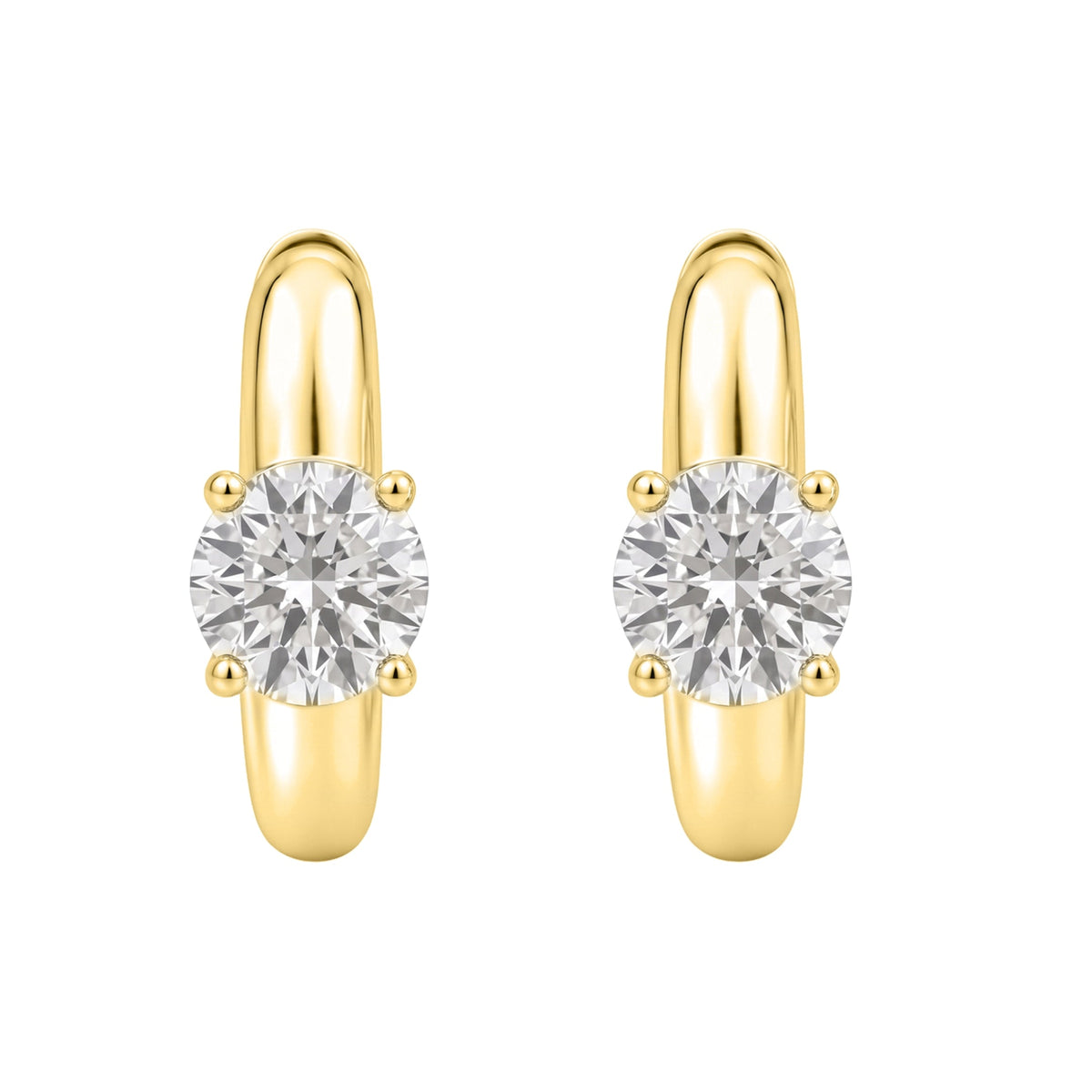 Lab-Grown Diamond Solitaire Hoop Earrings in 14K White Gold or 14K Yellow Gold