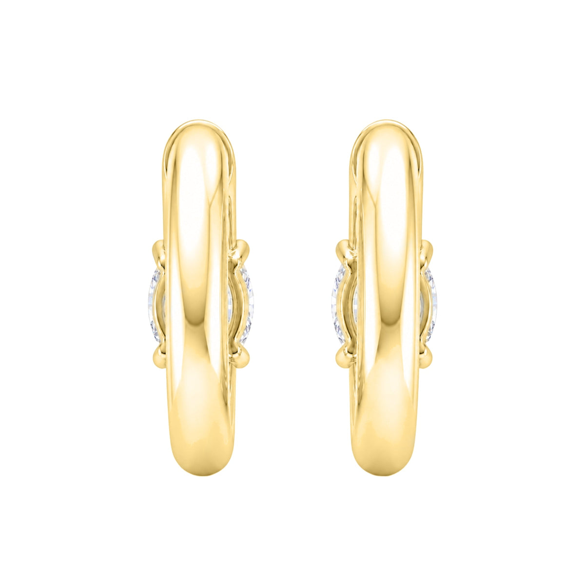 Lab-Grown Diamond Solitaire Hoop Earrings in 14K White Gold or 14K Yellow Gold