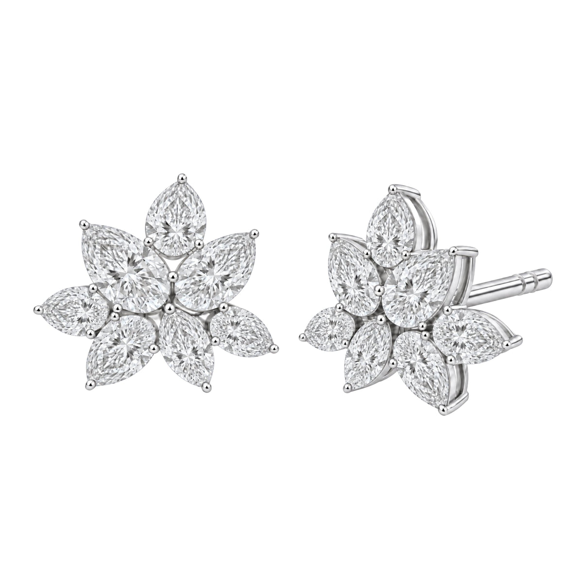 3 ct. T.W. Lab-Grown Diamond Pear-Marquise Stud Earrings in 14K White Gold or 14K Yellow Gold