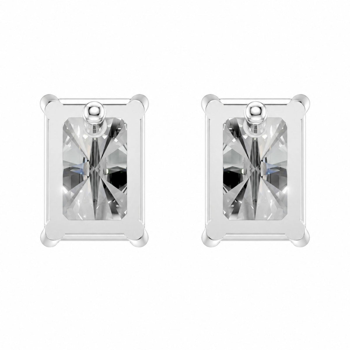 Lab-Grown Diamond Radiant Solitaire Stud Earrings in 14K White Gold or 14K Yellow Gold