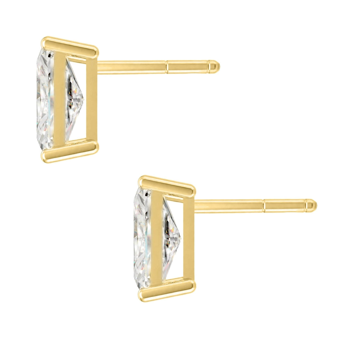 Lab-Grown Diamond Radiant Solitaire Stud Earrings in 14K White Gold or 14K Yellow Gold