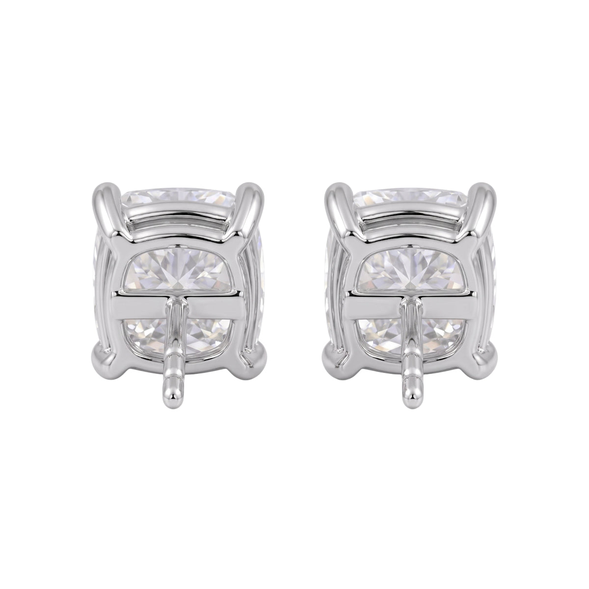 Lab-Grown Diamond Cushion Solitaire Stud Earrings in 14K White Gold or 14K Yellow Gold