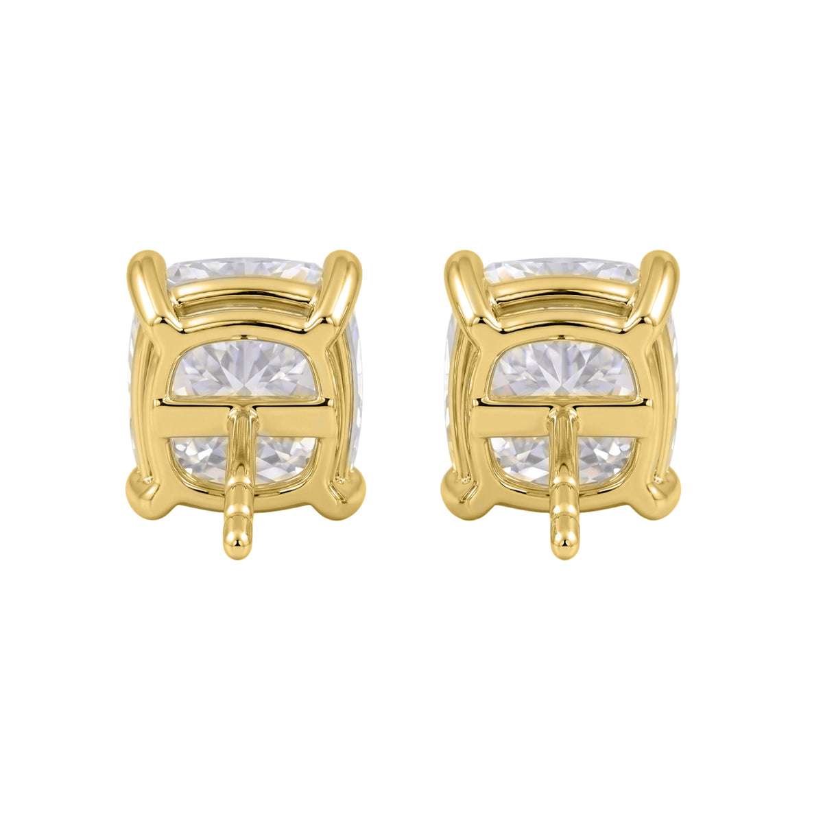 Lab-Grown Diamond Cushion Solitaire Stud Earrings in 14K White Gold or 14K Yellow Gold