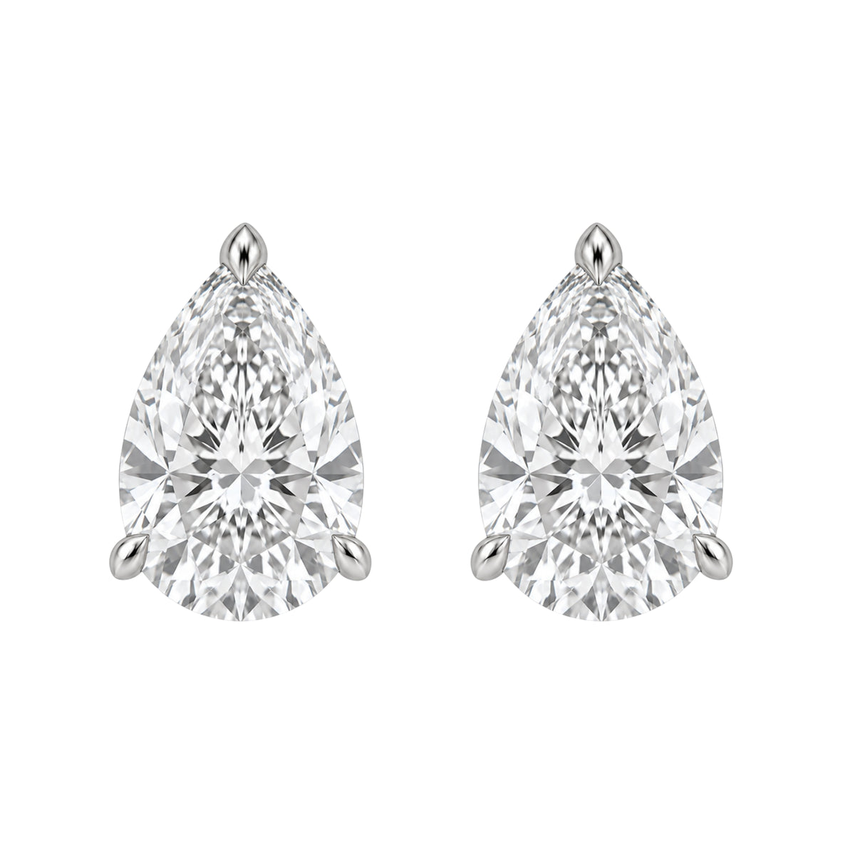 Lab-Grown Diamond Pear Solitaire Stud Earrings in 14K White Gold or 14K Yellow Gold