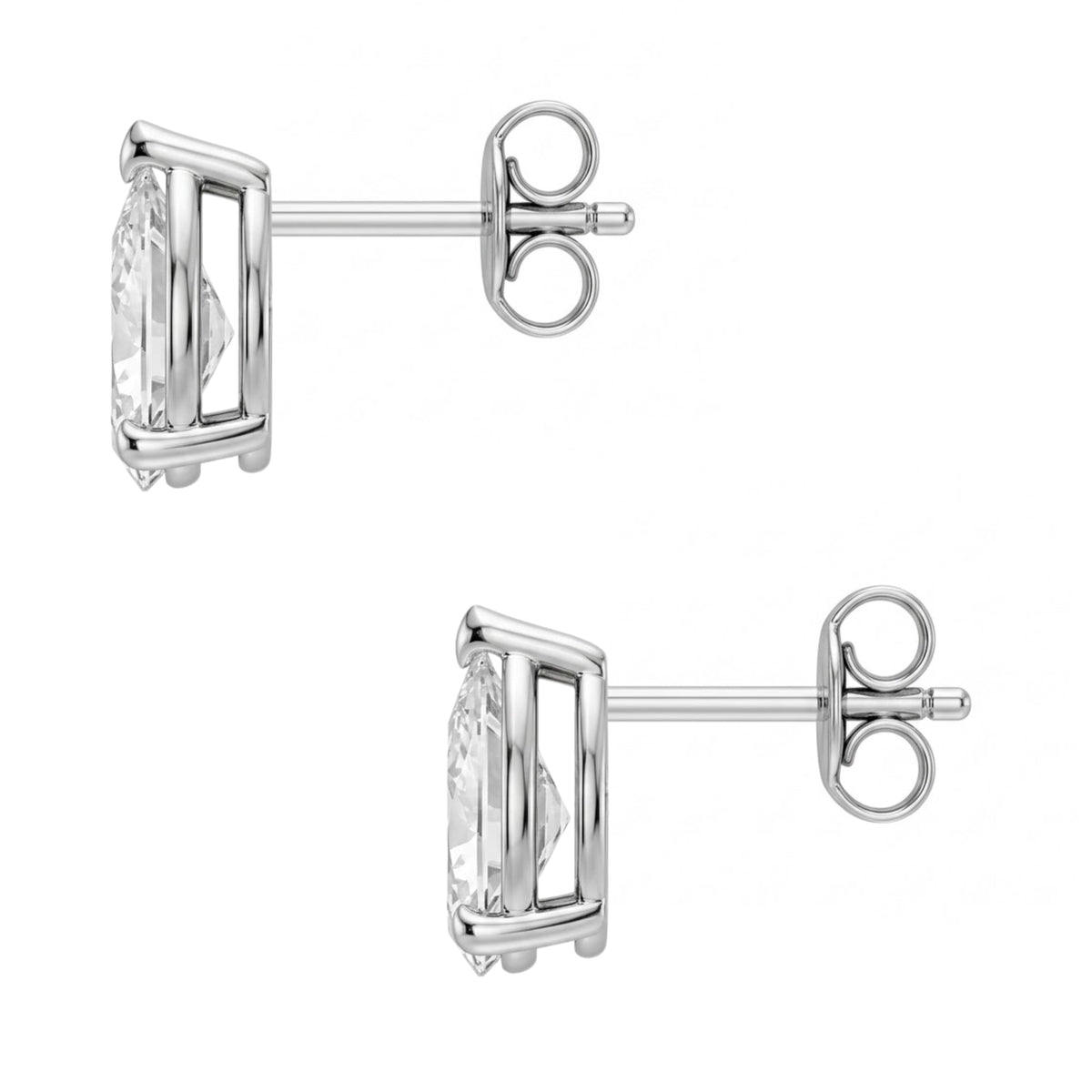 Lab-Grown Diamond Pear Solitaire Stud Earrings in 14K White Gold or 14K Yellow Gold