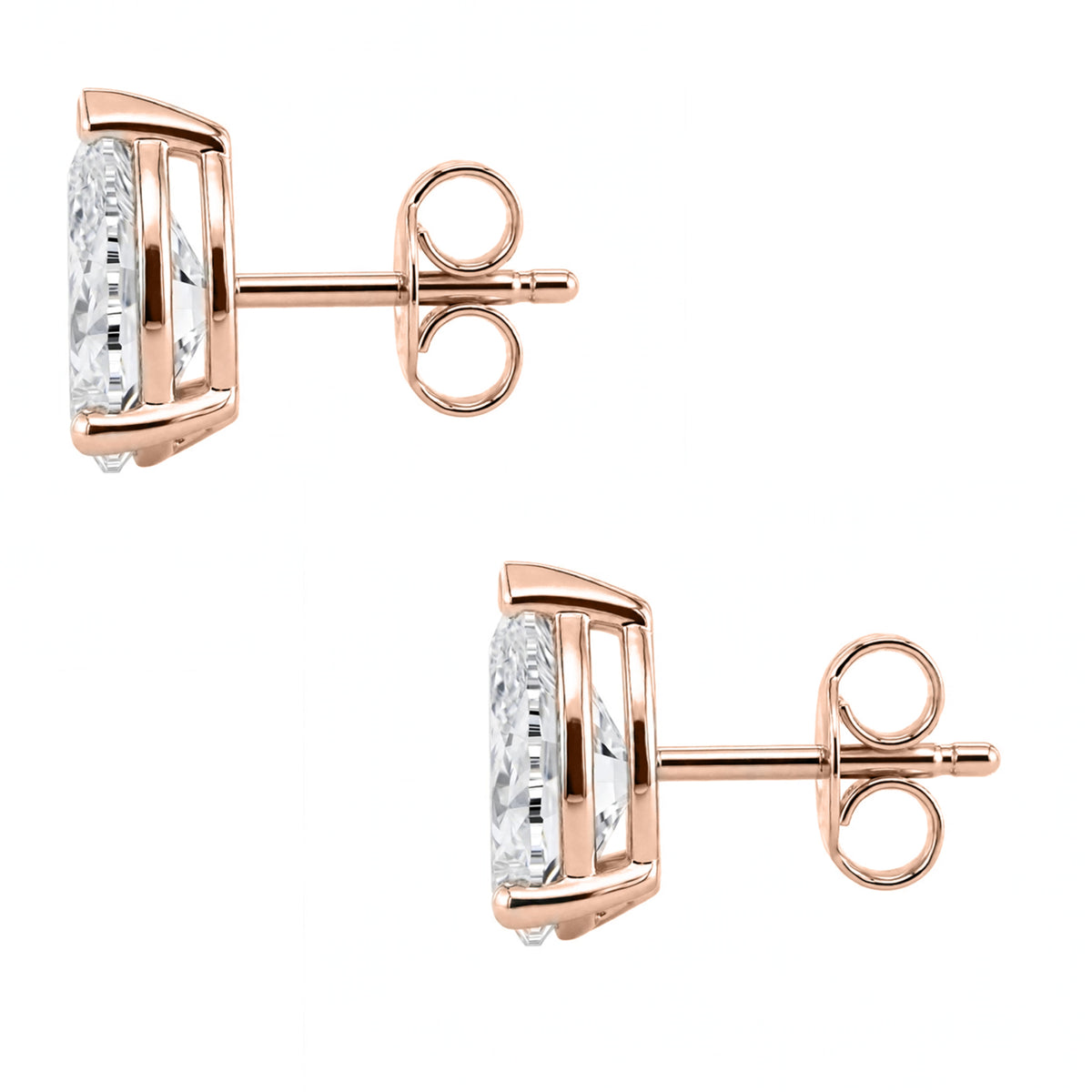 Lab-Grown Diamond Pear Solitaire Stud Earrings in 14K White Gold or 14K Yellow Gold