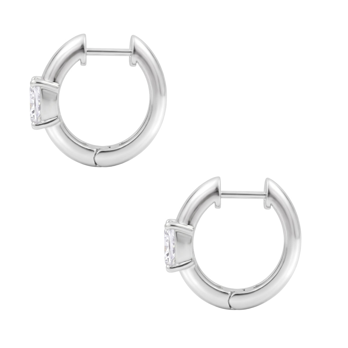 Lab-Grown Diamond Solitaire Hoop Earrings in 14K White Gold or 14K Yellow Gold
