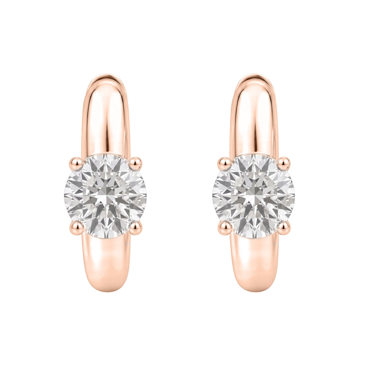 Lab-Grown Diamond Solitaire Hoop Earrings in 14K White Gold or 14K Yellow Gold