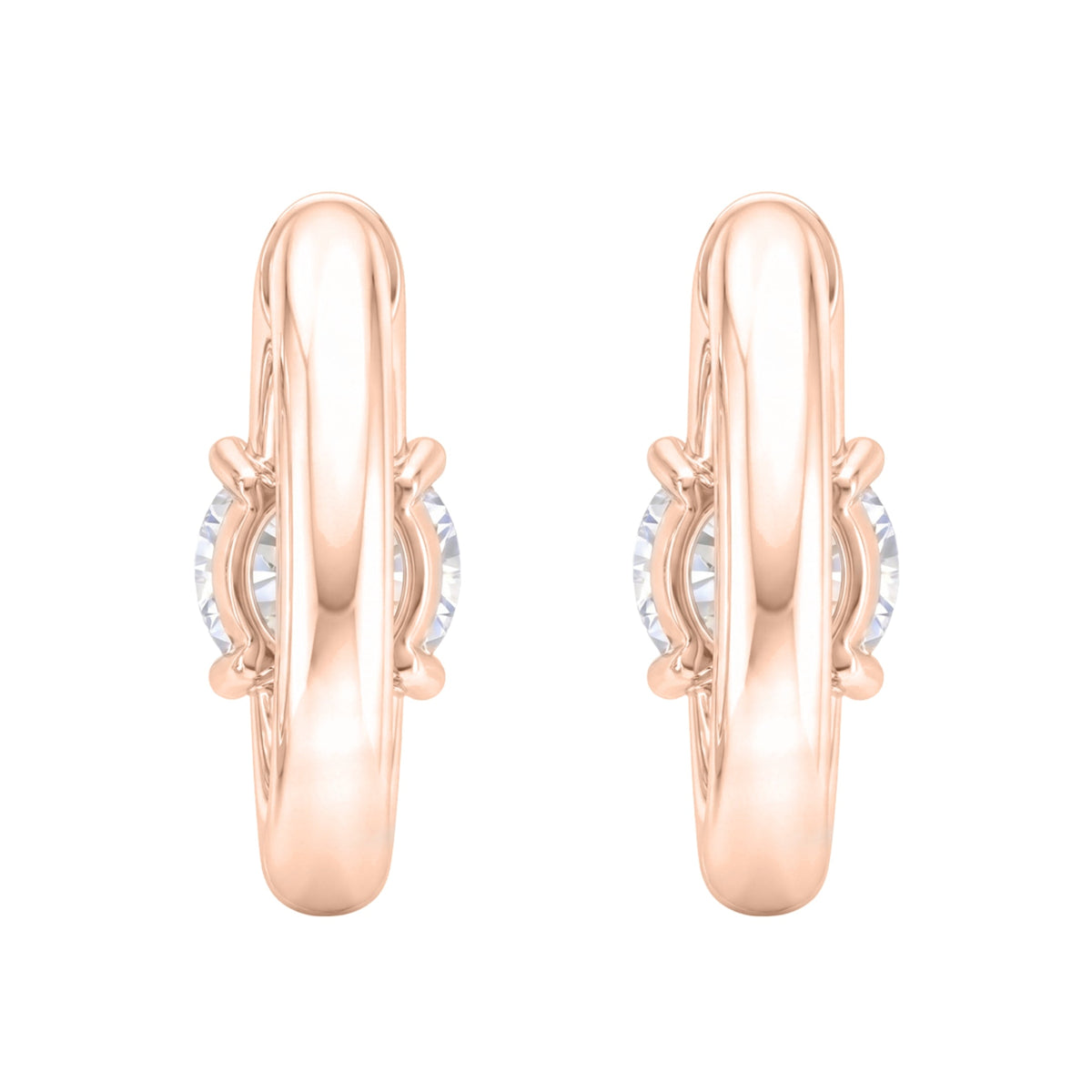 Lab-Grown Diamond Solitaire Hoop Earrings in 14K White Gold or 14K Yellow Gold