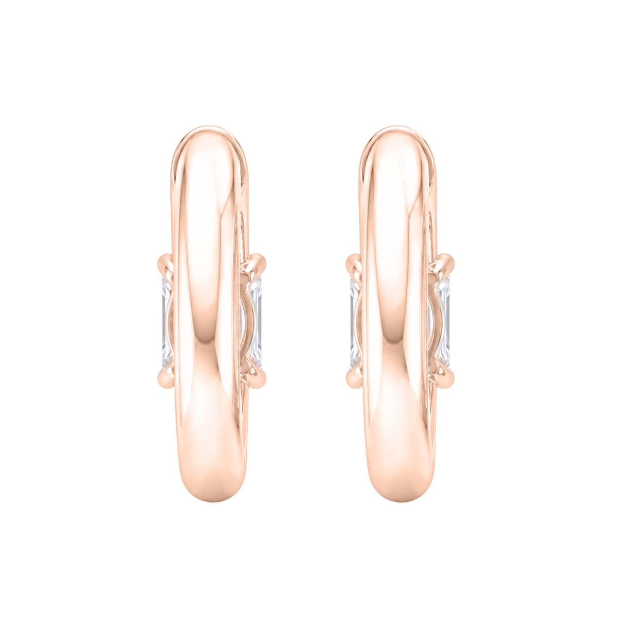 Lab-Grown Diamond Solitaire Hoop Earrings in 14K White Gold or 14K Yellow Gold
