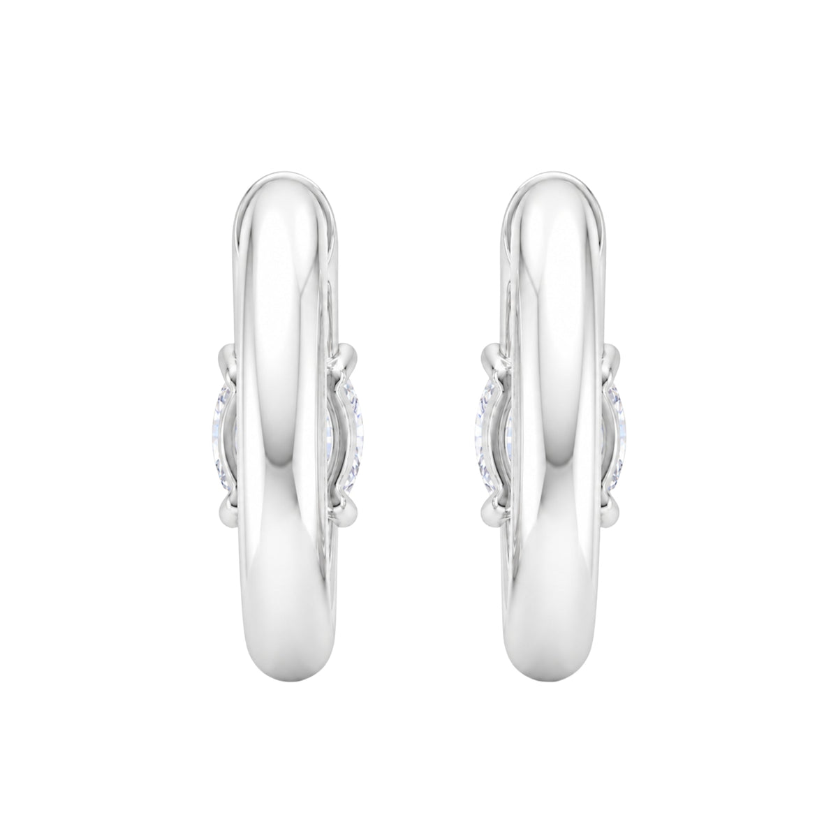 Lab-Grown Diamond Solitaire Hoop Earrings in 14K White Gold or 14K Yellow Gold