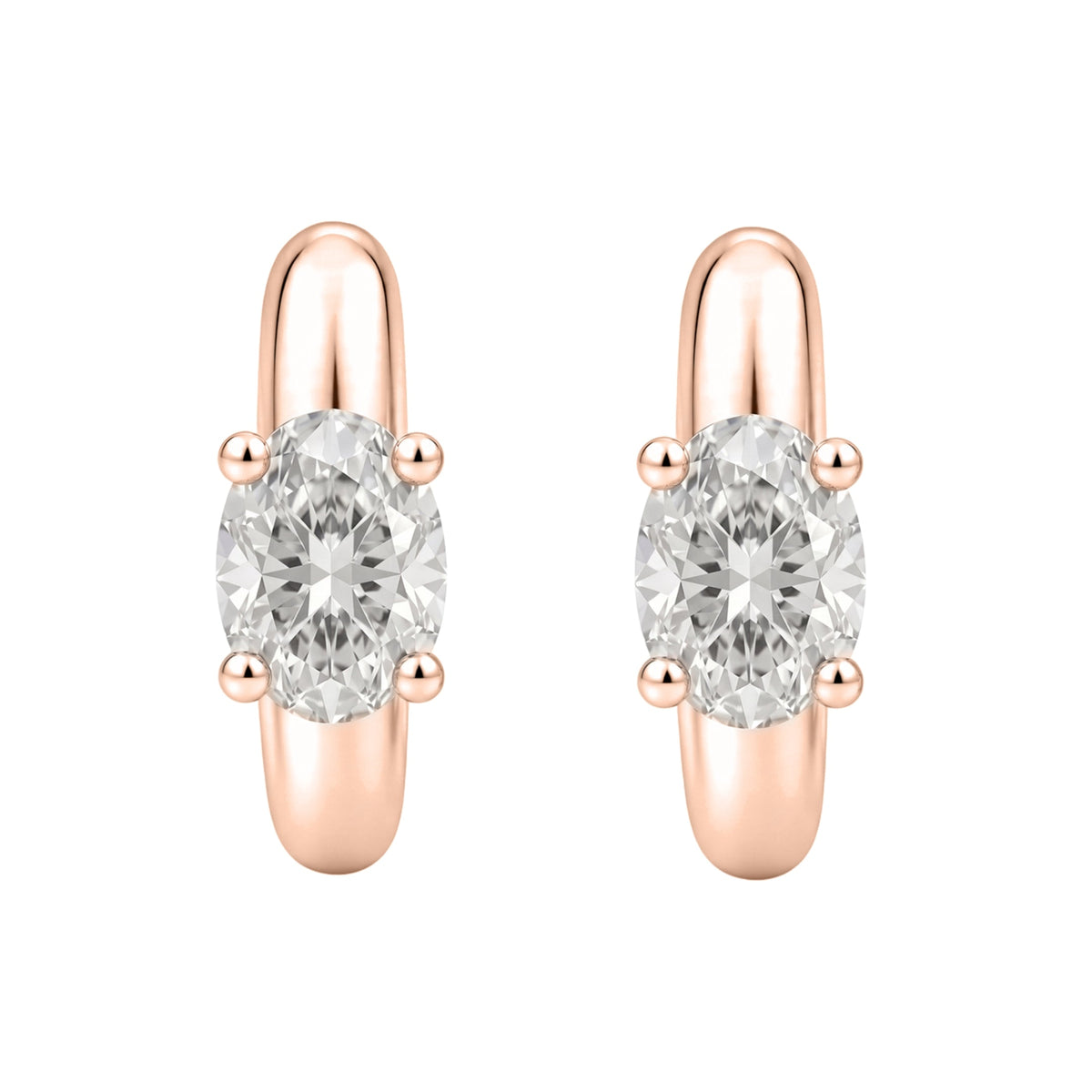 Lab-Grown Diamond Solitaire Hoop Earrings in 14K White Gold or 14K Yellow Gold