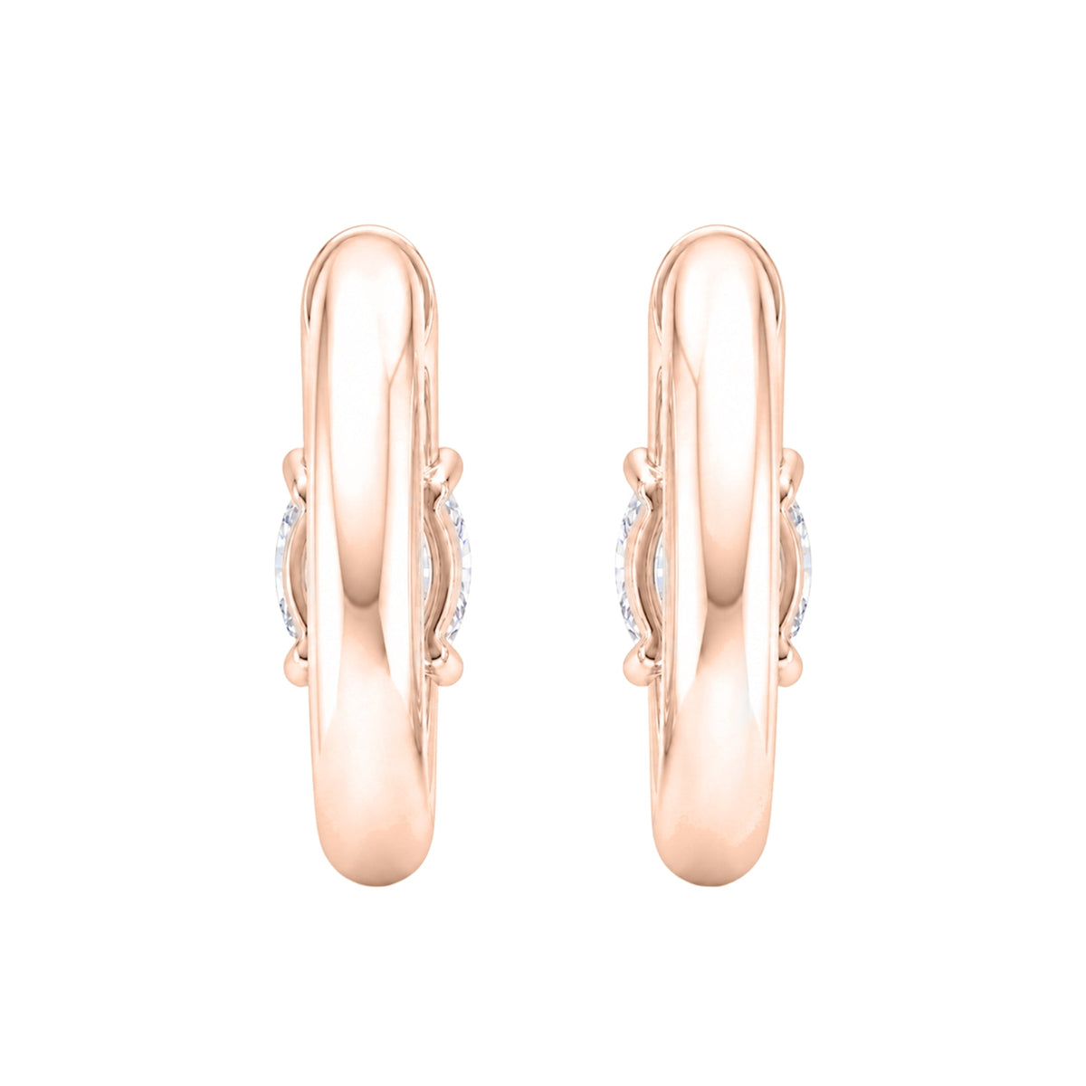 Lab-Grown Diamond Oval Hoop Earrings in 14K White Gold or 14K Yellow Gold
