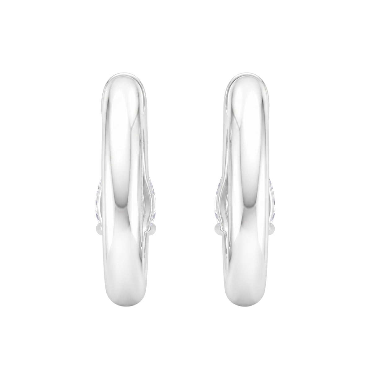 Lab-Grown Diamond Solitaire Hoop Earrings in 14K White Gold or 14K Yellow Gold
