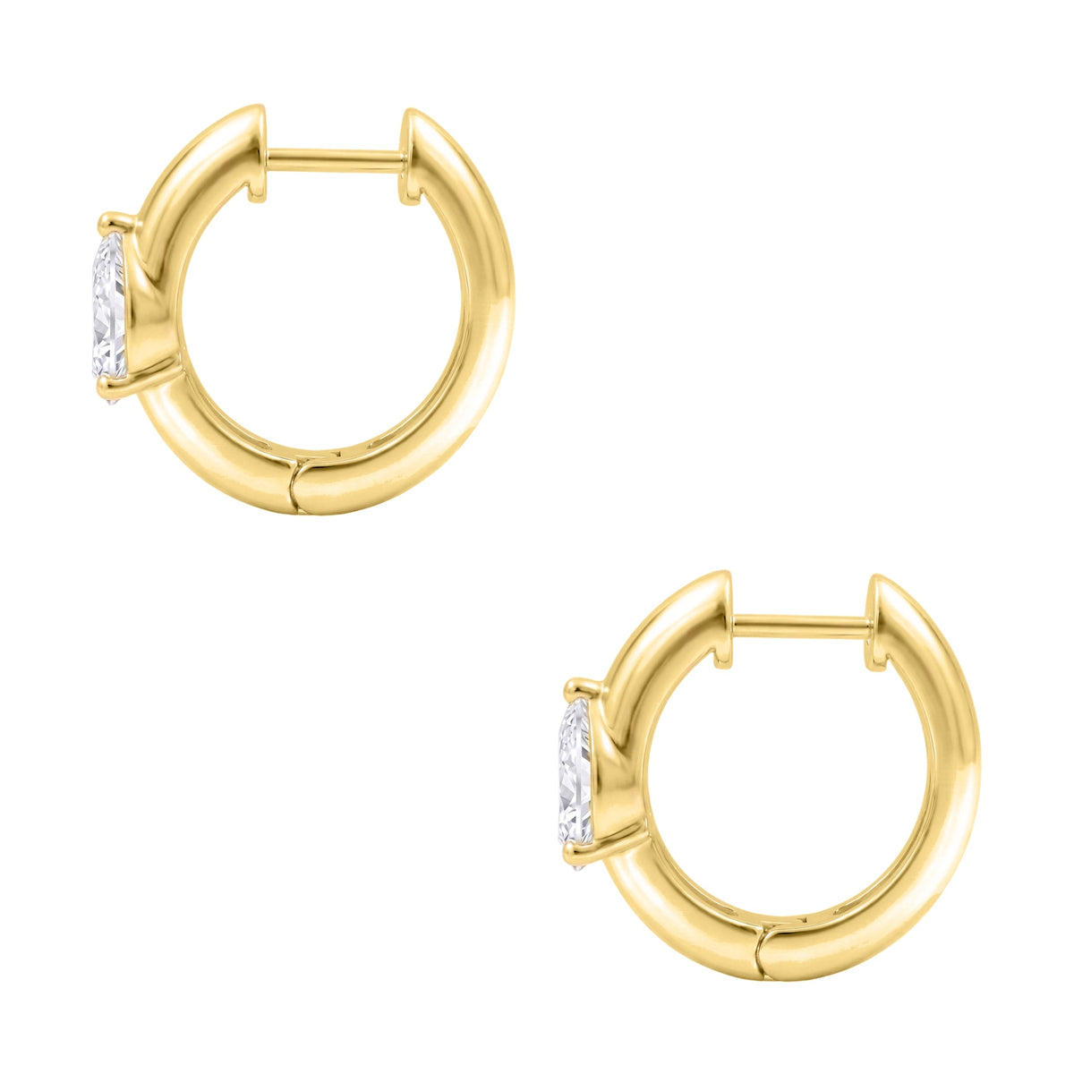 Lab-Grown Diamond Solitaire Hoop Earrings in 14K White Gold or 14K Yellow Gold
