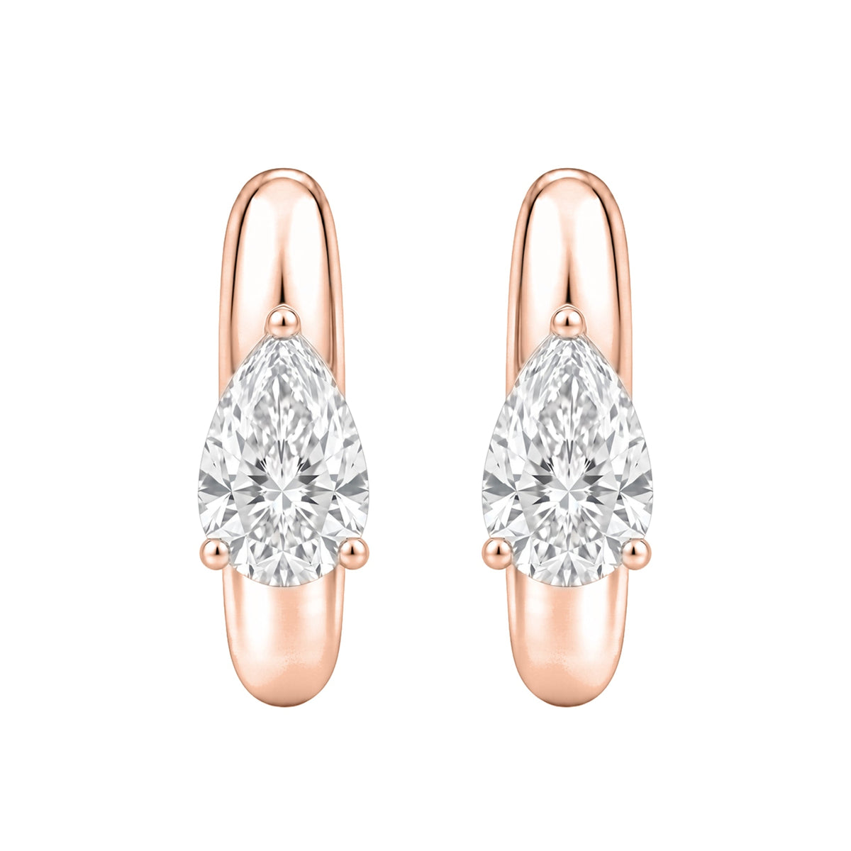 Lab-Grown Diamond Pear Hoop Earrings in 14K White Gold or 14K Yellow Gold