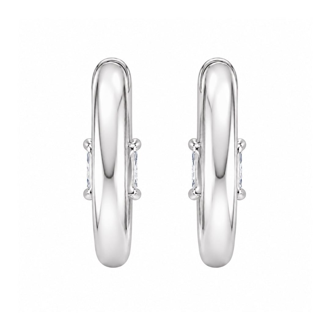 Lab-Grown Diamond Solitaire Hoop Earrings in 14K White Gold or 14K Yellow Gold