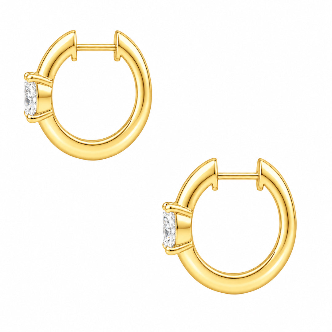 Lab-Grown Diamond Solitaire Hoop Earrings in 14K White Gold or 14K Yellow Gold