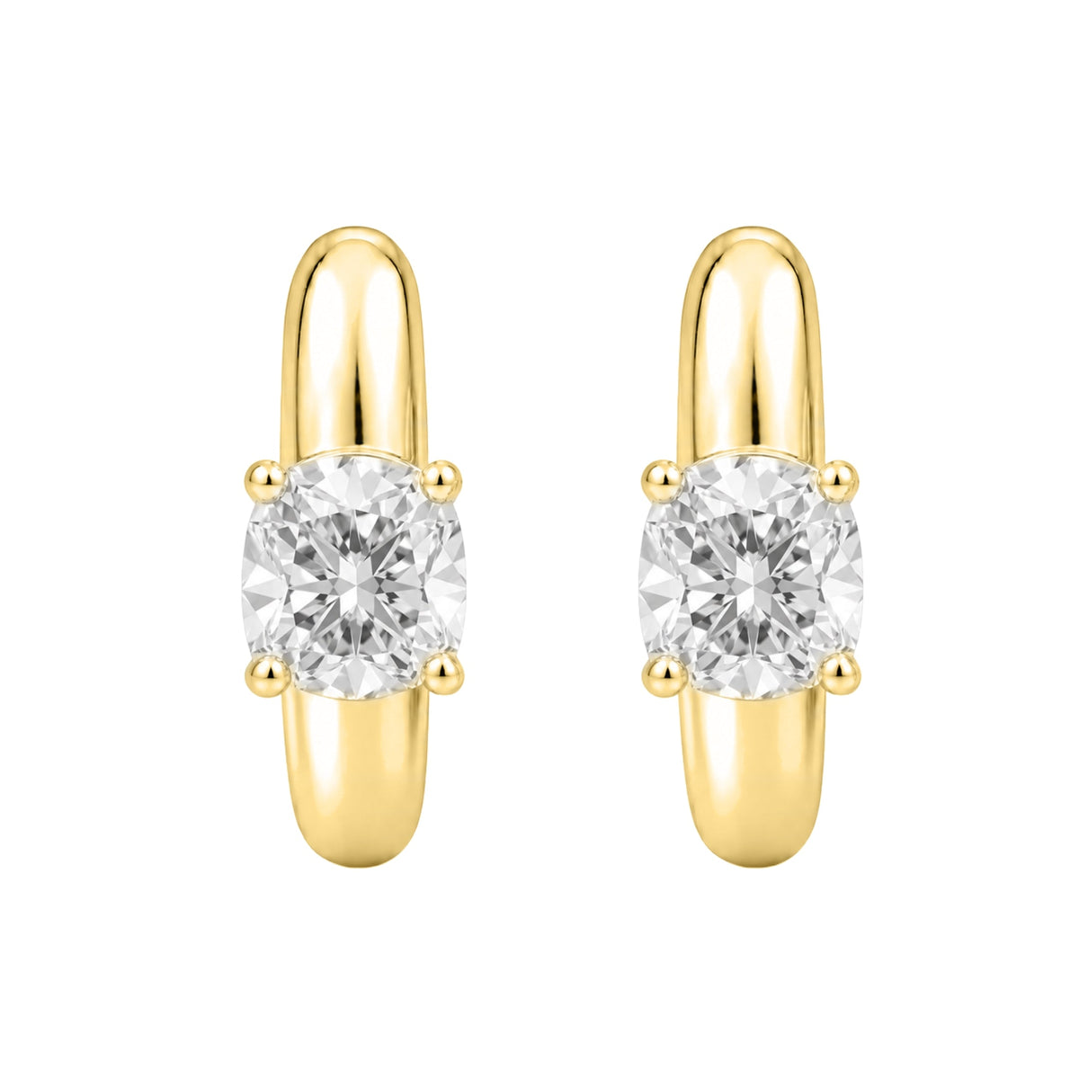 Lab-Grown Diamond Solitaire Hoop Earrings in 14K White Gold or 14K Yellow Gold