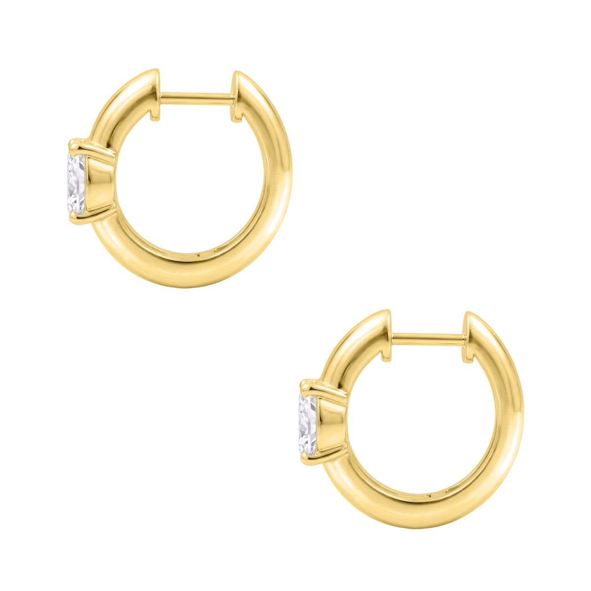 Lab-Grown Diamond Cushion Hoop Earrings in 14K White Gold or 14K Yellow Gold
