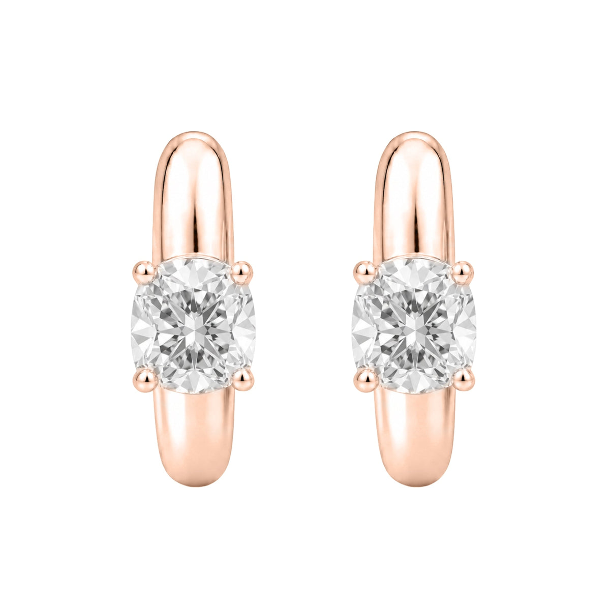 Lab-Grown Diamond Cushion Hoop Earrings in 14K White Gold or 14K Yellow Gold