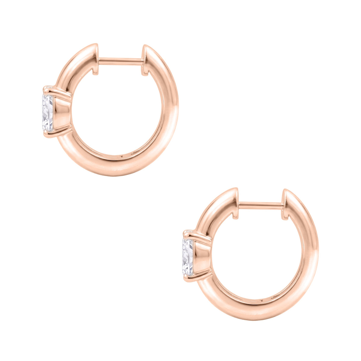Lab-Grown Diamond Cushion Hoop Earrings in 14K White Gold or 14K Yellow Gold