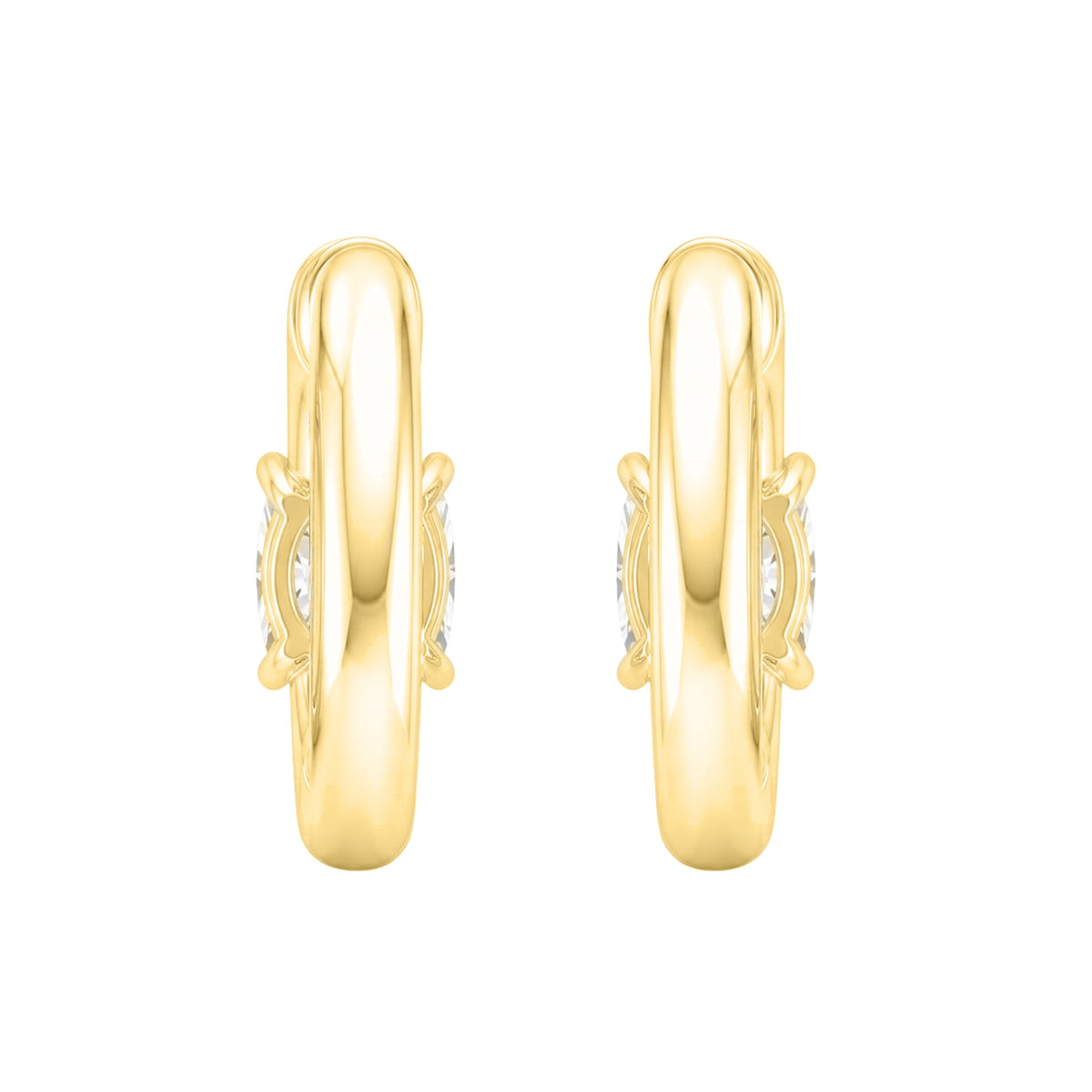 Lab-Grown Diamond Long Cushion Hoop Earrings in 14K White Gold or 14K Yellow Gold