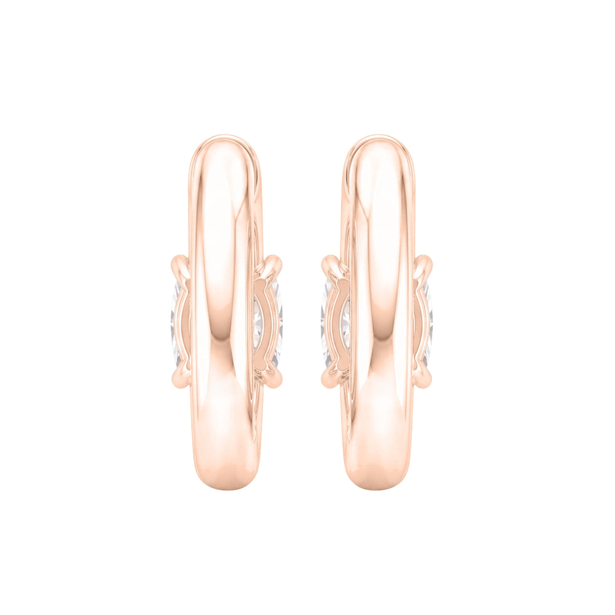 Lab-Grown Diamond Solitaire Hoop Earrings in 14K White Gold or 14K Yellow Gold