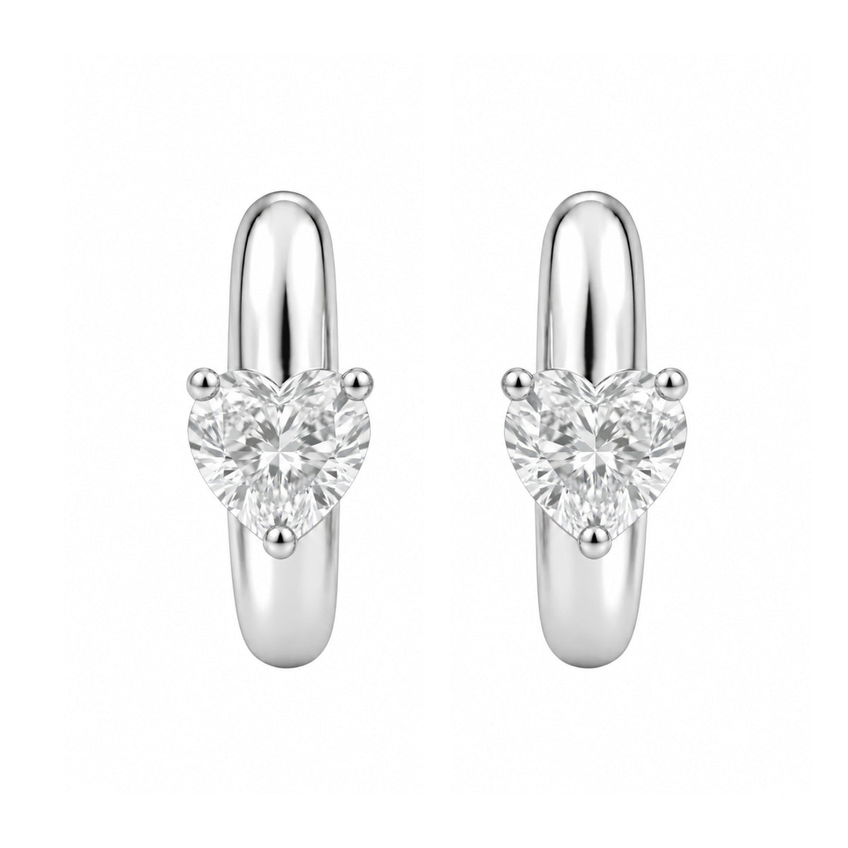 Lab-Grown Diamond Solitaire Hoop Earrings in 14K White Gold or 14K Yellow Gold