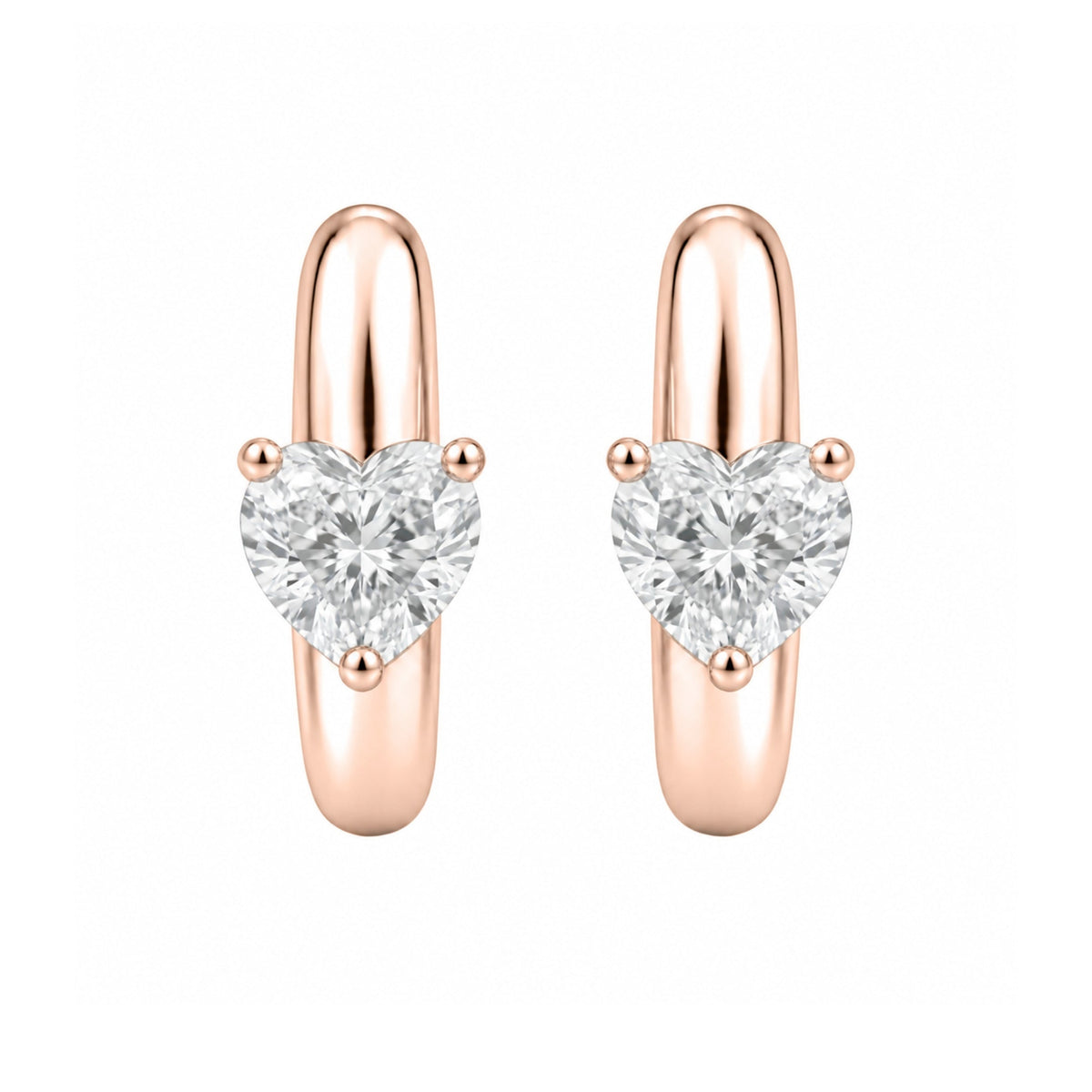 Lab-Grown Diamond Solitaire Hoop Earrings in 14K White Gold or 14K Yellow Gold
