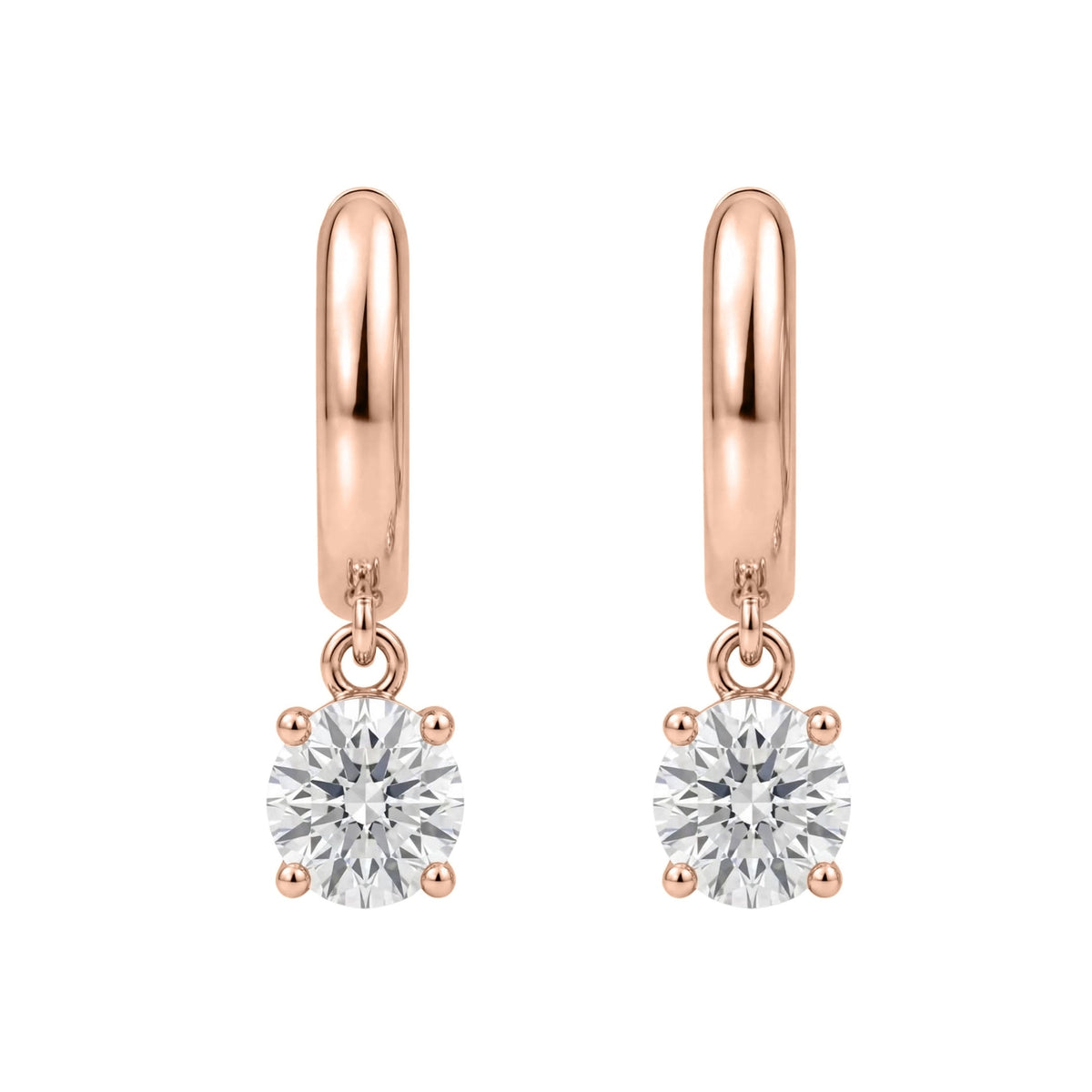 Lab-Grown Diamond Round Hoop Earrings in 14K White Gold or 14K Yellow Gold