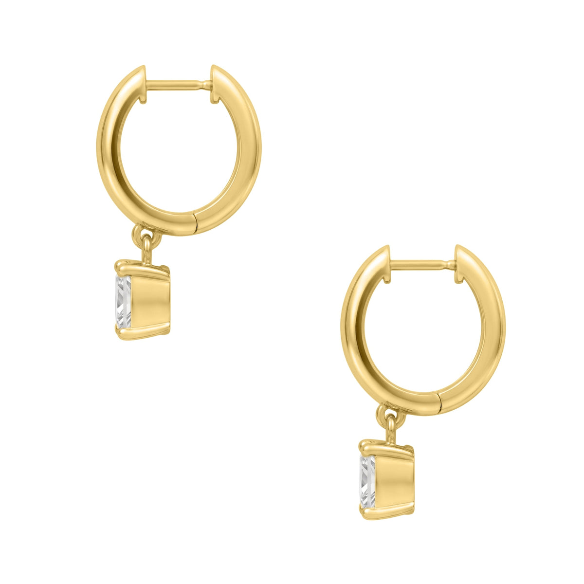 Lab-Grown Diamond Princess Hoop Earrings in 14K White Gold or 14K Yellow Gold