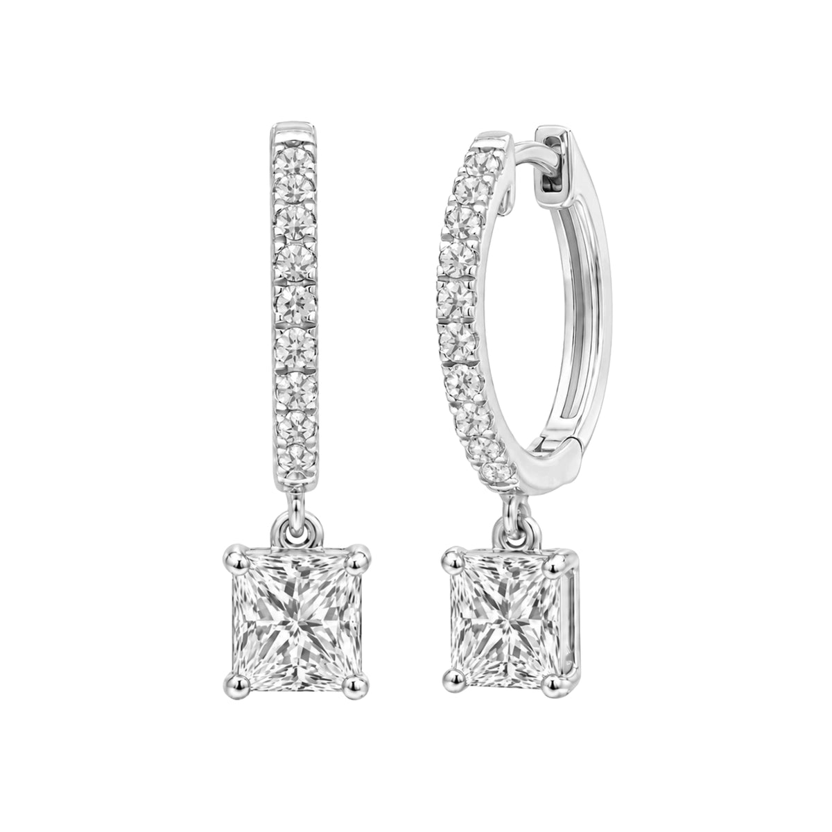 Lab-Grown Diamond Hoop Earrings in 14K White Gold or 14K Yellow Gold