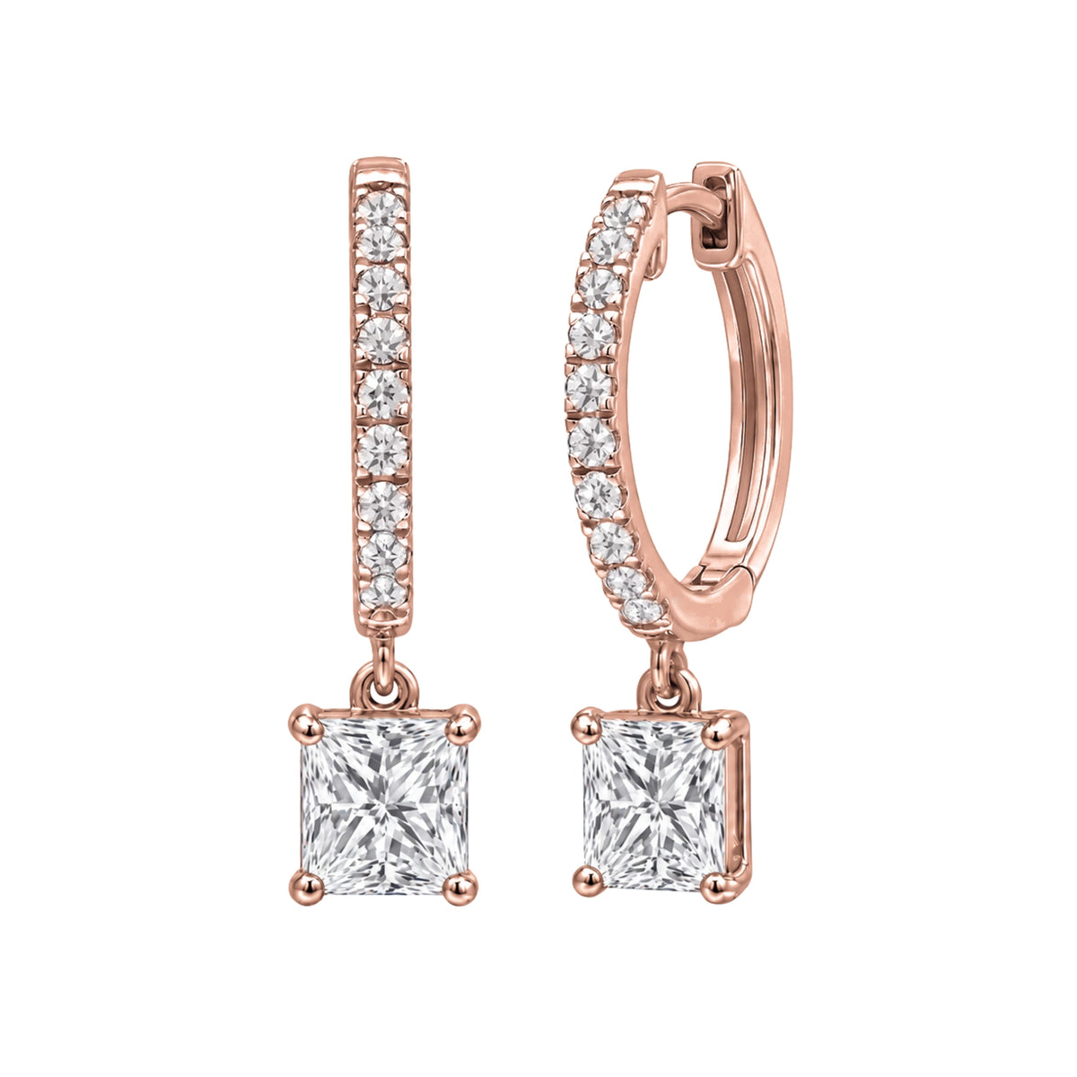Lab-Grown Diamond Hoop Earrings in 14K White Gold or 14K Yellow Gold