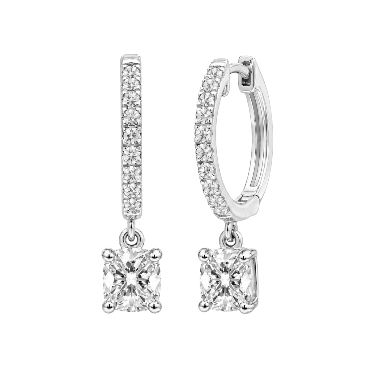 Lab-Grown Diamond Hoop Earrings in 14K White Gold or 14K Yellow Gold