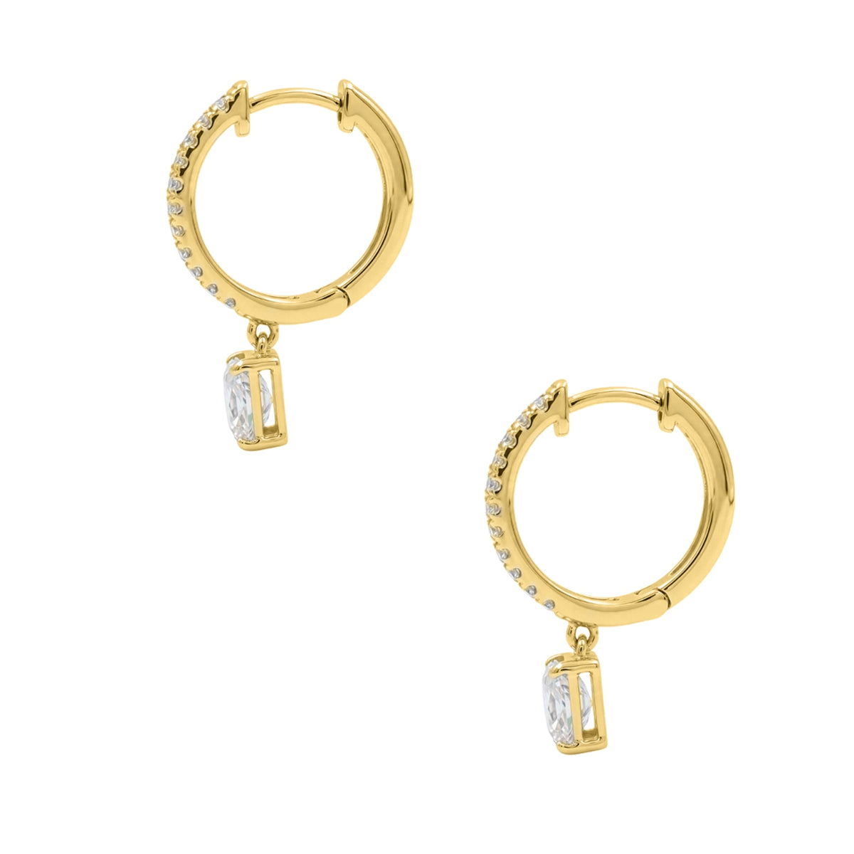 Lab-Grown Diamond Hoop Earrings in 14K White Gold or 14K Yellow Gold