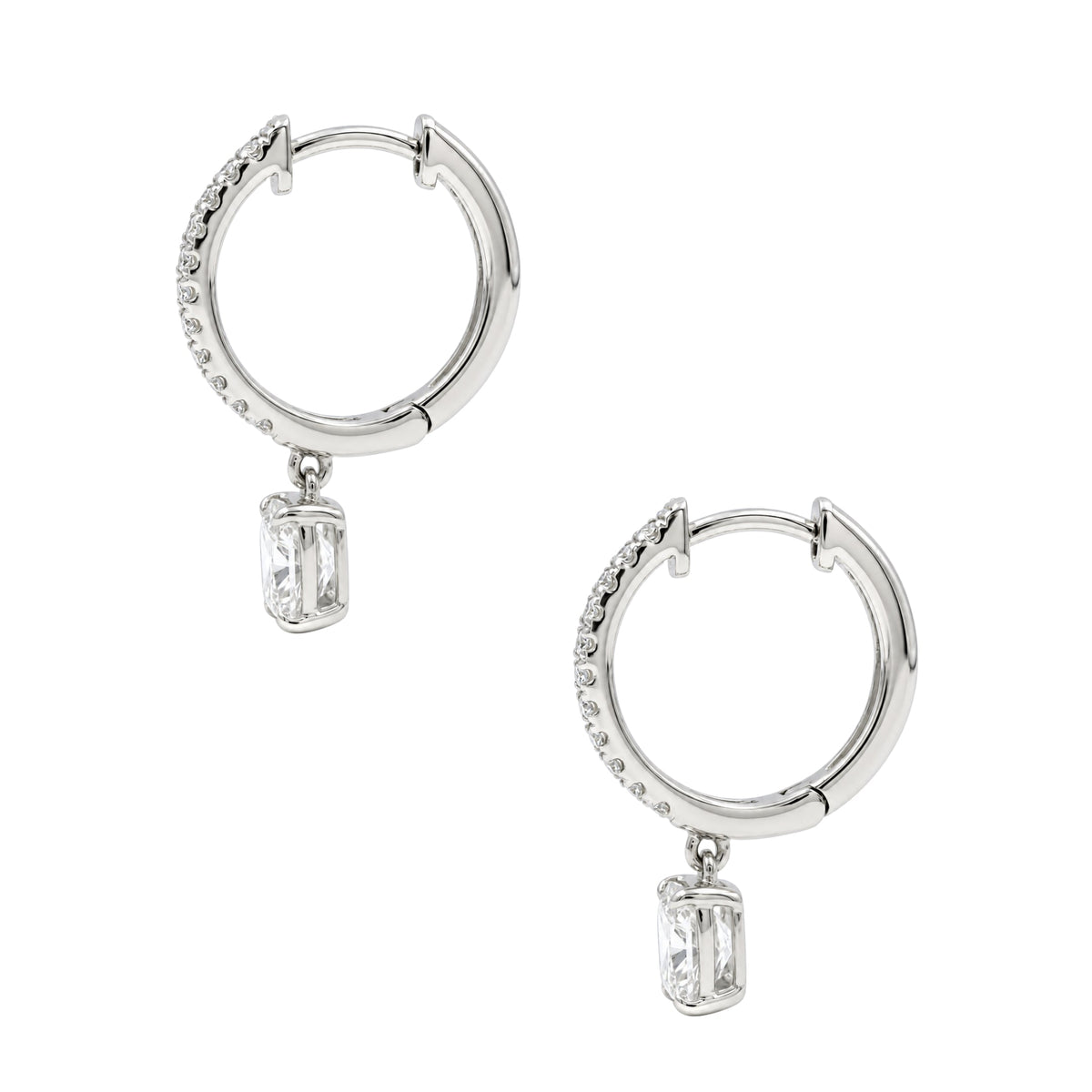 Lab-Grown Diamond Hoop Earrings in 14K White Gold or 14K Yellow Gold