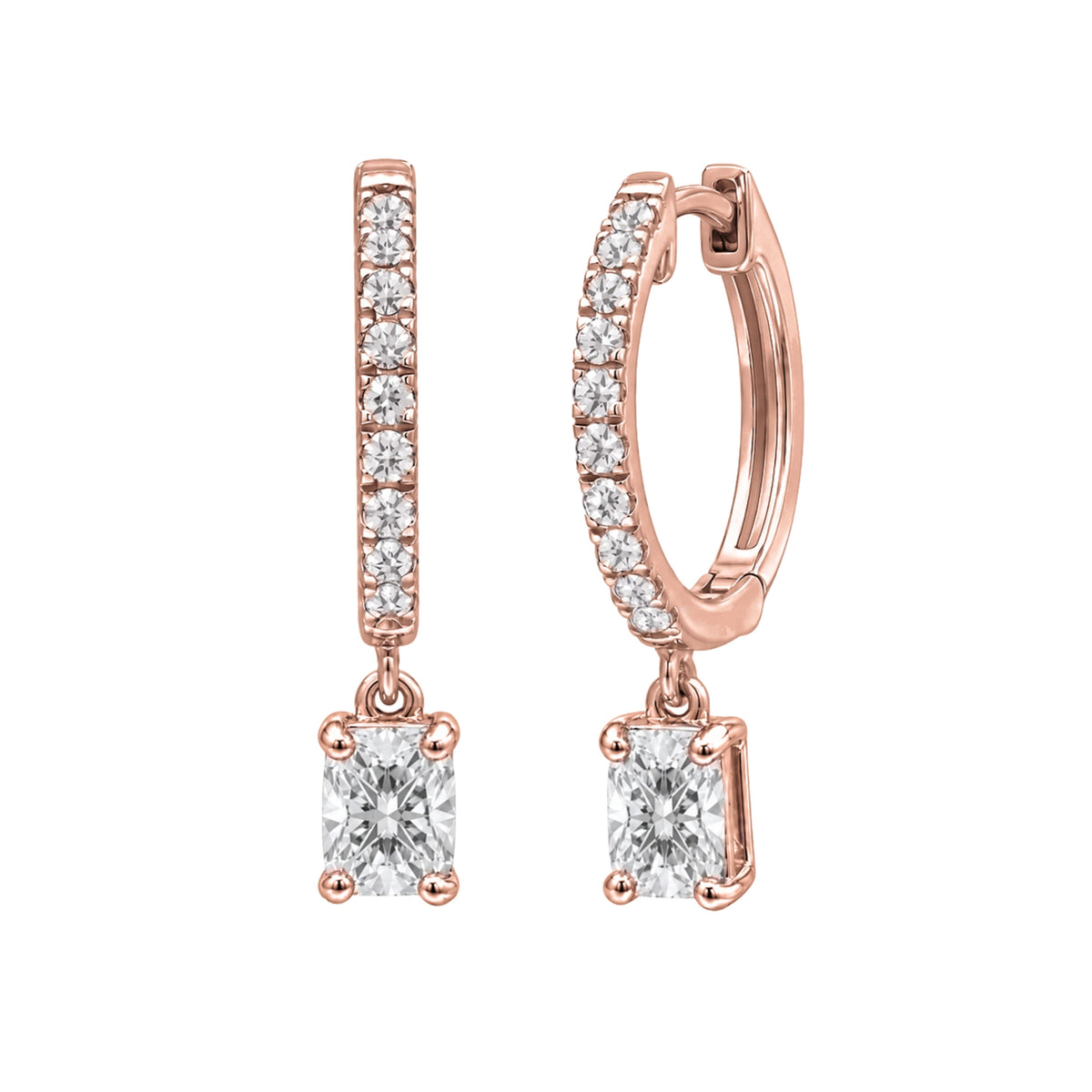 Lab-Grown Diamond Hoop Earrings in 14K White Gold or 14K Yellow Gold