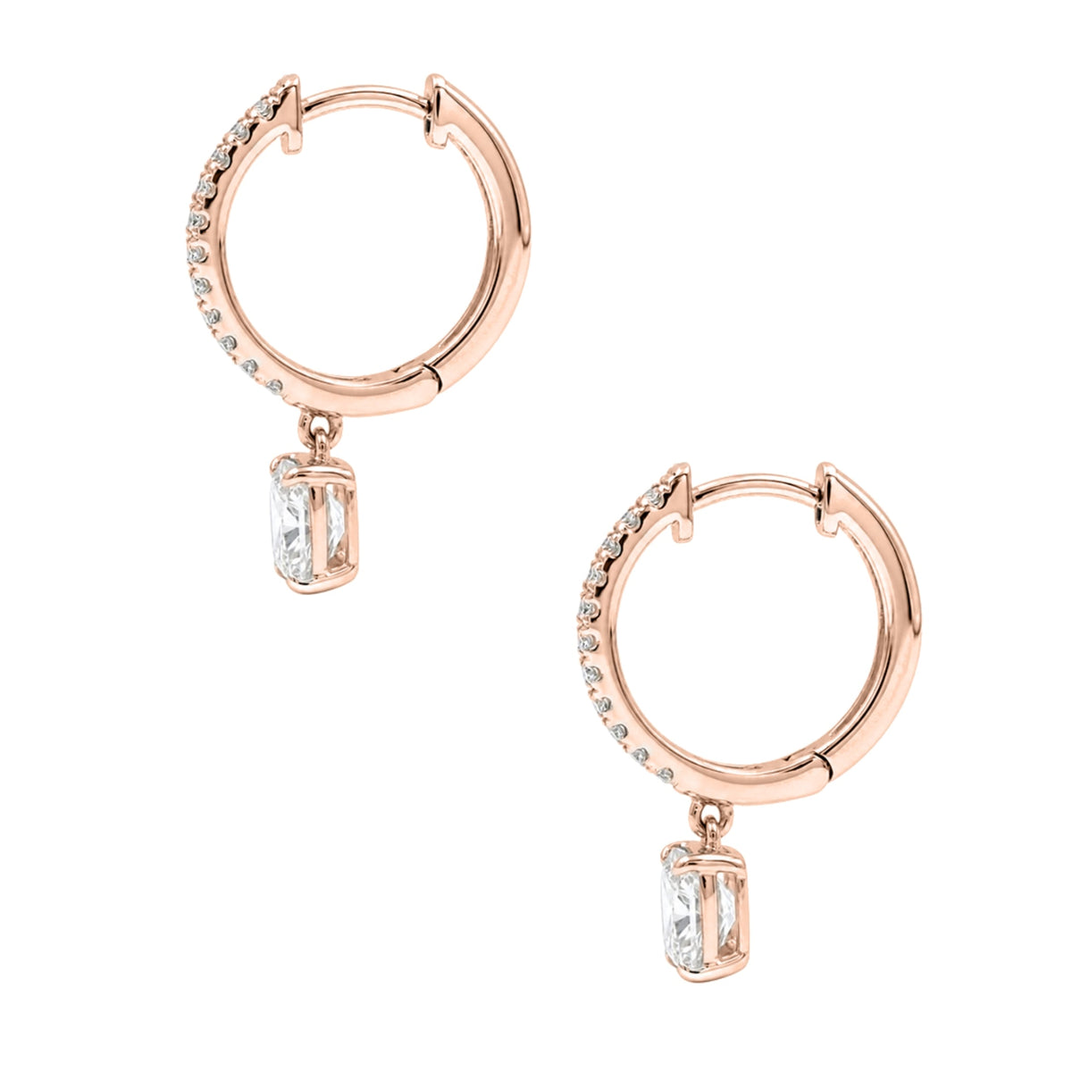 Lab-Grown Diamond Hoop Earrings in 14K White Gold or 14K Yellow Gold