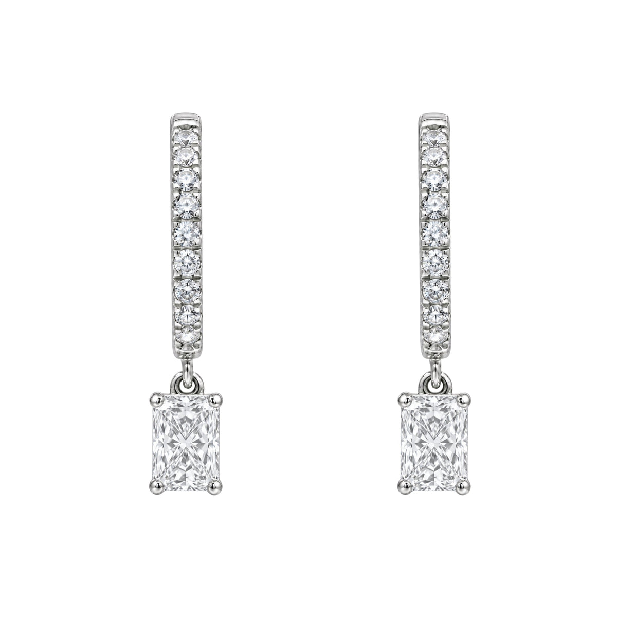 Lab-Grown Diamond Hoop Earrings in 14K White Gold or 14K Yellow Gold
