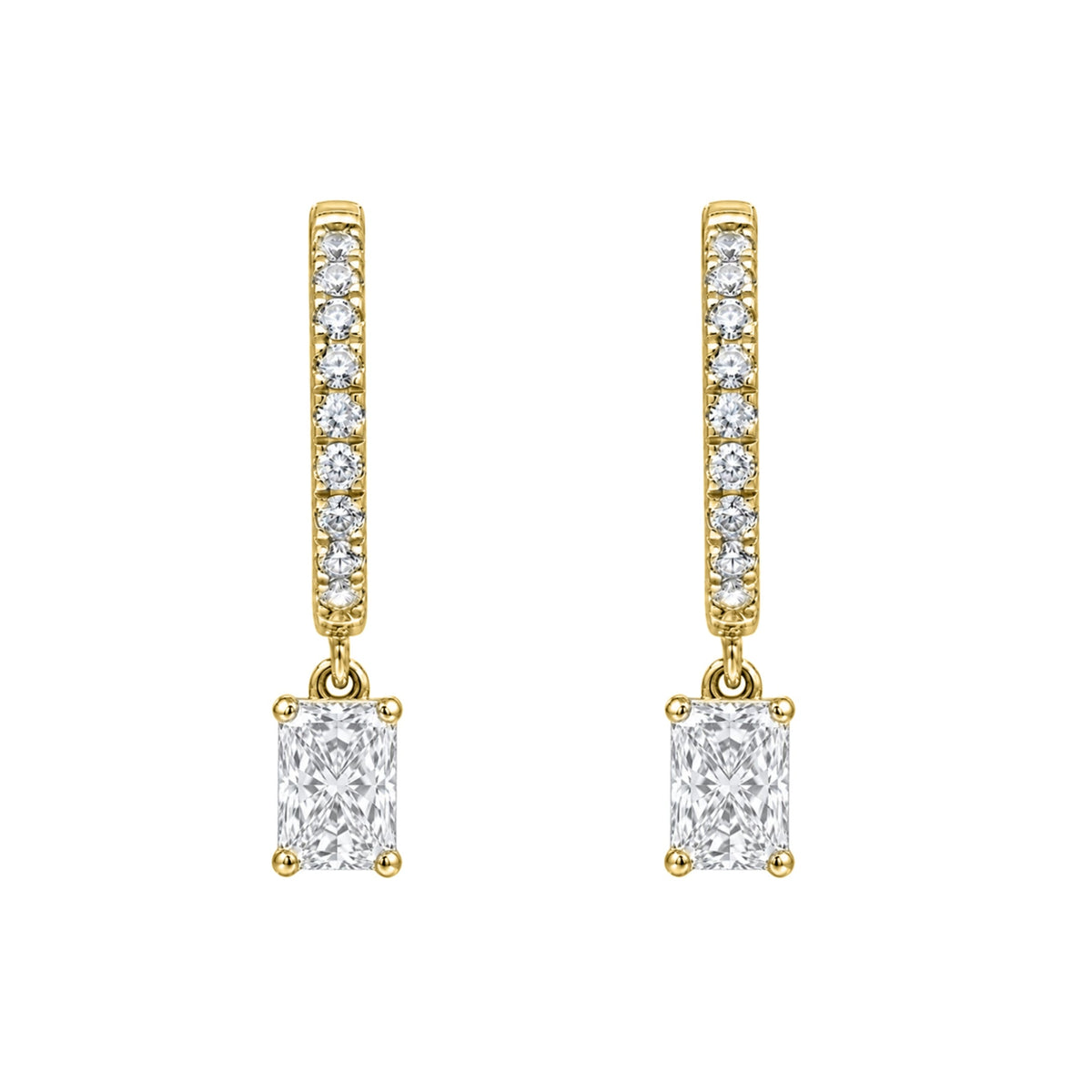 Lab-Grown Diamond Hoop Earrings in 14K White Gold or 14K Yellow Gold