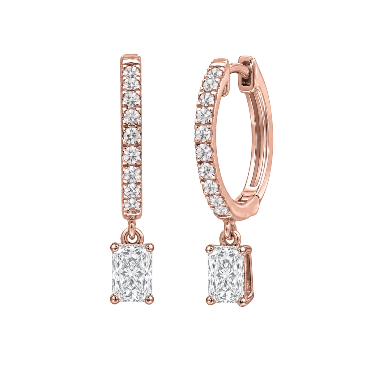 Lab-Grown Diamond Hoop Earrings in 14K White Gold or 14K Yellow Gold