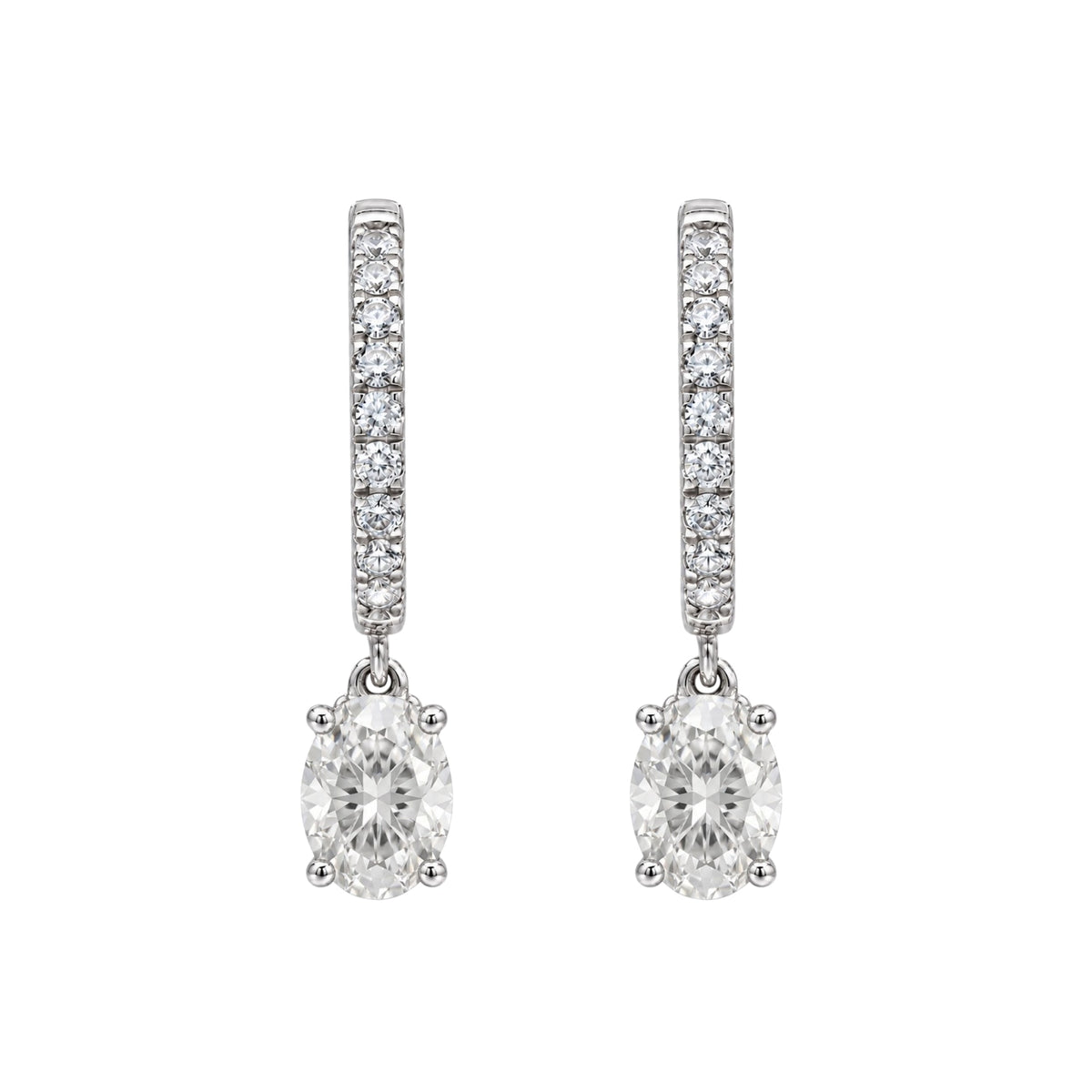 Lab-Grown Diamond Hoop Earrings in 14K White Gold or 14K Yellow Gold