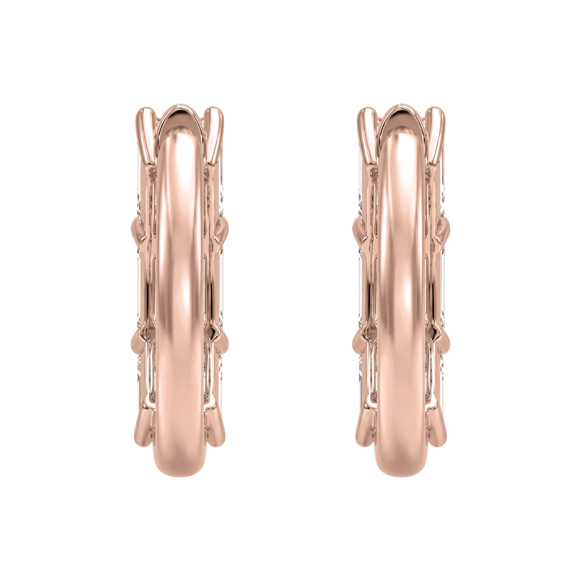 Lab-Grown Diamond Emerald-Cut Hoop Earrings in 14K White Gold or 14K Yellow Gold