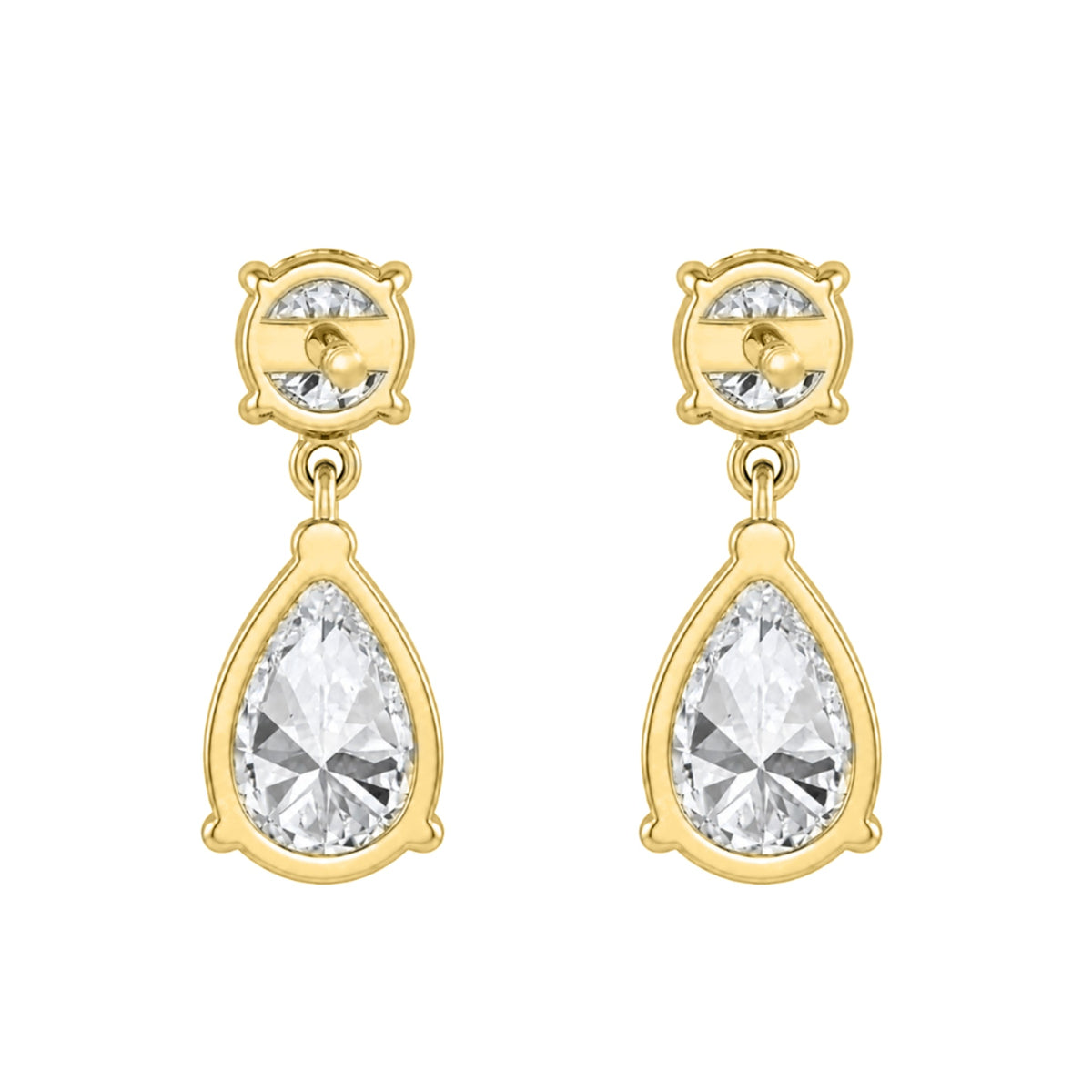 Lab-Grown Diamond Round-Pear Stud Earrings in 14K White Gold or 14K Yellow Gold