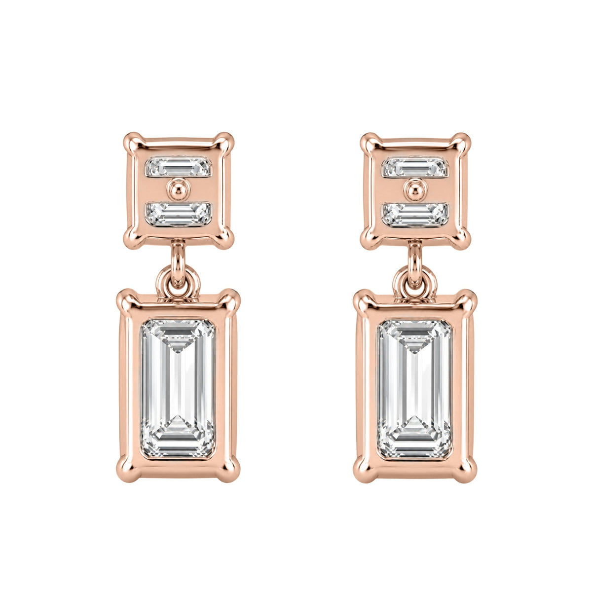 Lab-Grown Diamond Emerald-Cut & Asscher Stud Earrings in 14K White Gold or 14K Yellow Gold
