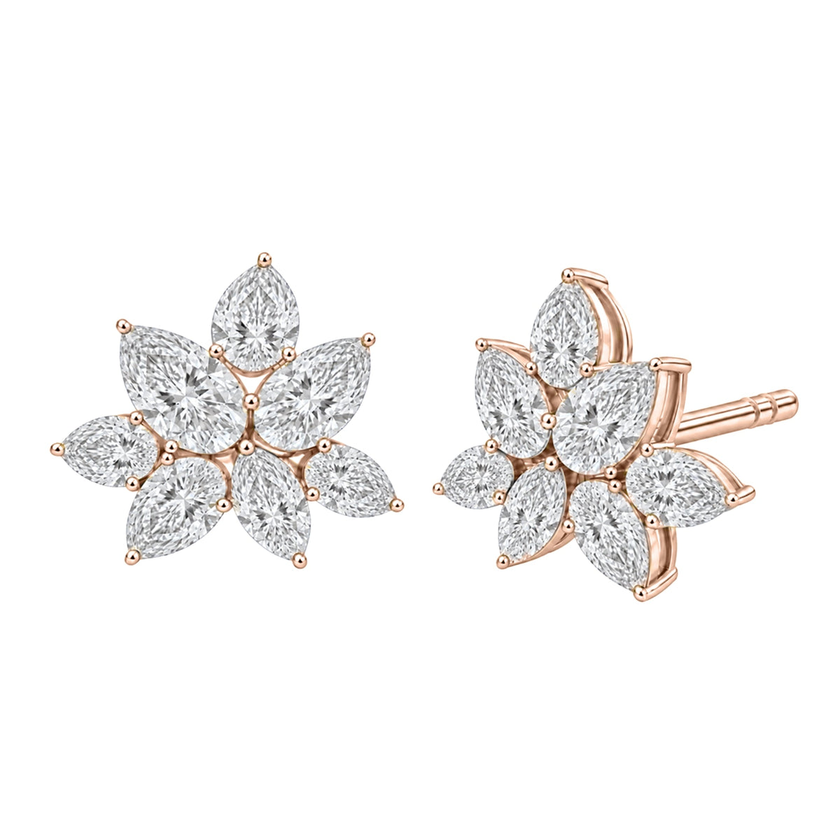 3 ct. T.W. Lab-Grown Diamond Pear-Marquise Stud Earrings in 14K White Gold or 14K Yellow Gold
